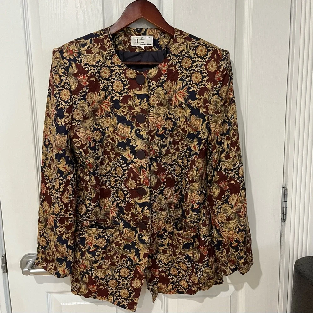 Braemar Women's Floral Jacket - blazer Multicolour size 8 - Picture 2 of 9